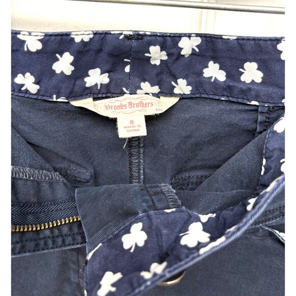 Brooks Brothers Cotton Skirt, Navy Blue Chino Style, Print Trim, Women's Size 8 - Picture 2 of 5